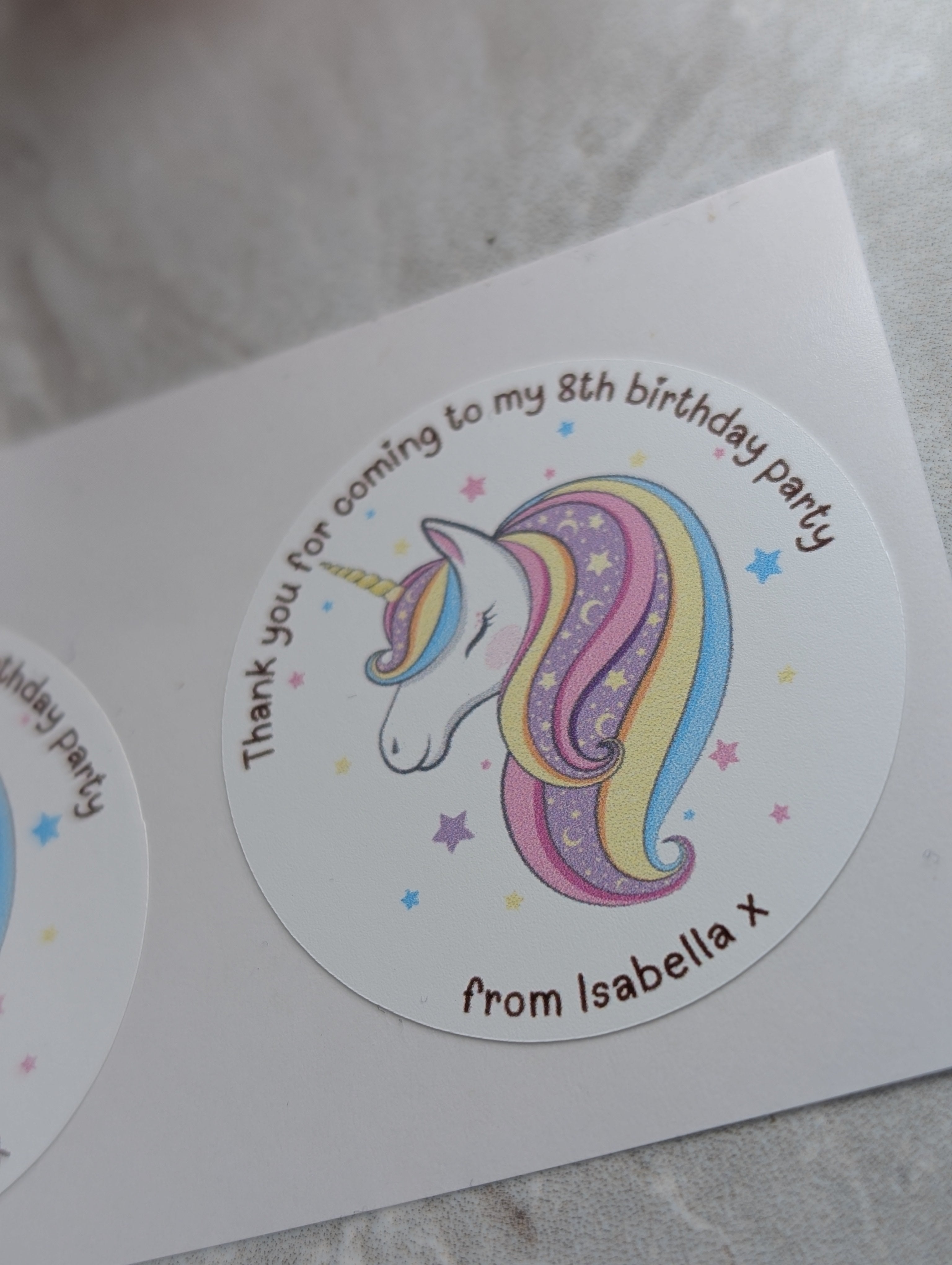 Character birthday stickers