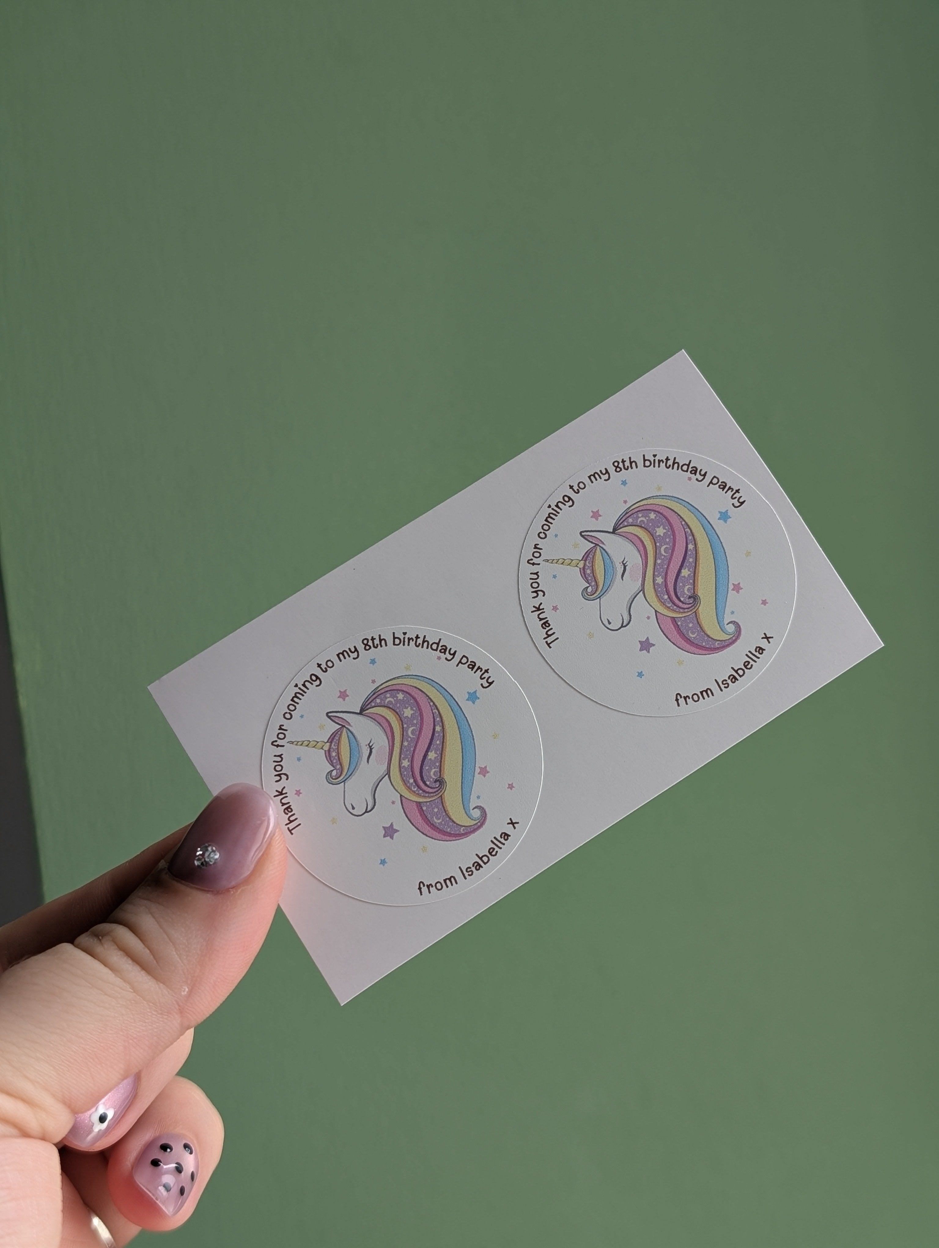 Character birthday stickers
