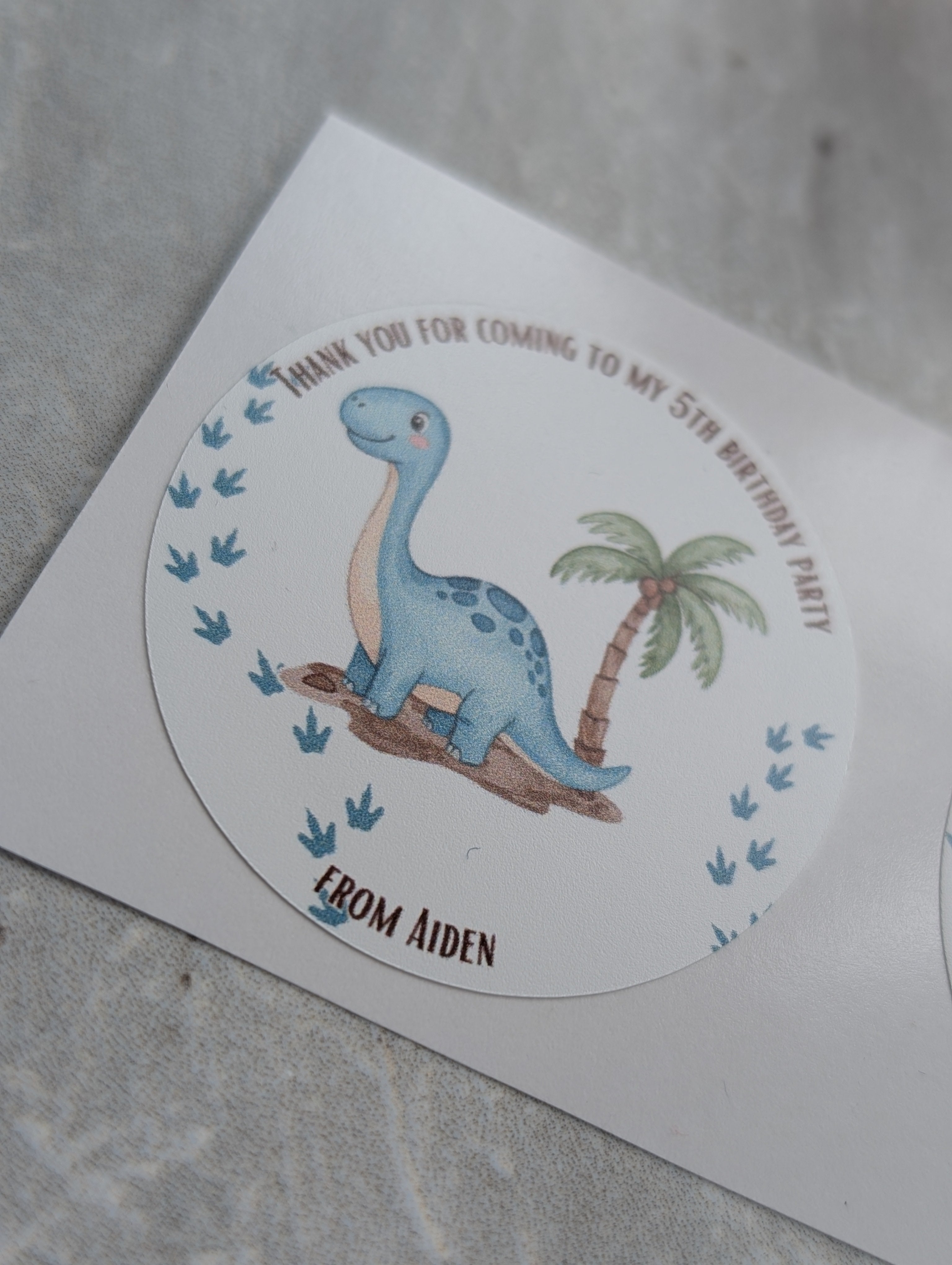 Dinosaur birthday stickers